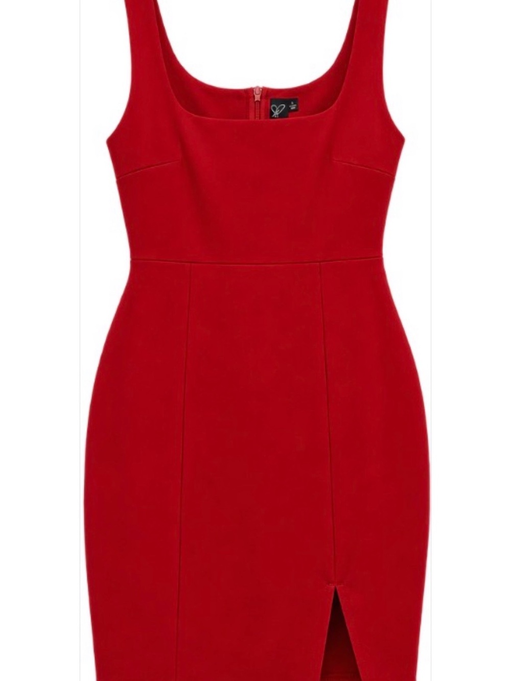 Windsor Red Sleeveless Midi Bodycon Dress with Front Slit